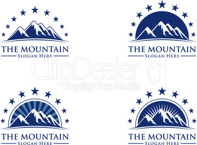 The Mountain, Nature, Green, Landscape, Sun, Eco, Logo Design