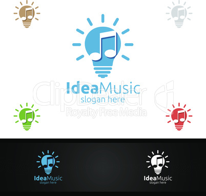 Idea Music Logo with Note Concept