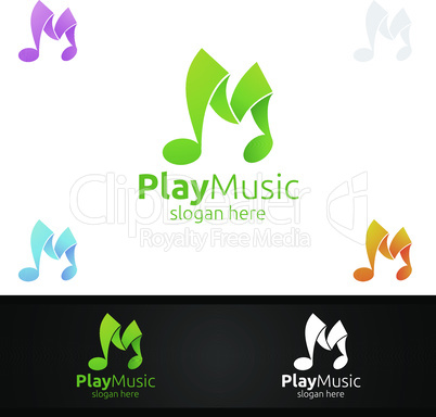 Music Logo with Note Concept