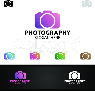Abstract Camera Photography Logo Icon Vector Design Template