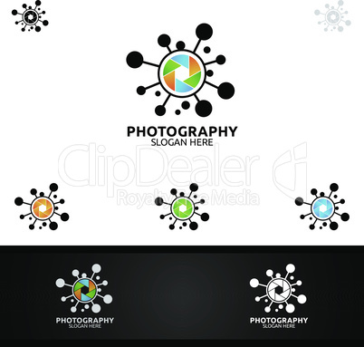 Abstract Splash Camera Photography Logo Icon Vector Design Template