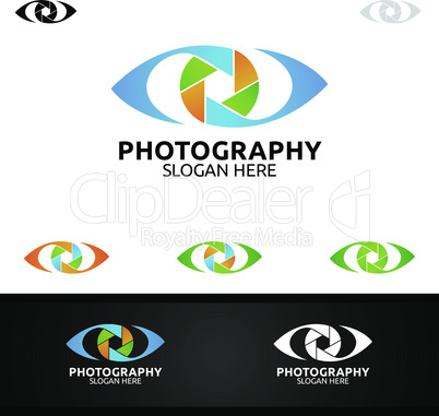 Abstract Eye Camera Photography Logo Icon Vector Design Template