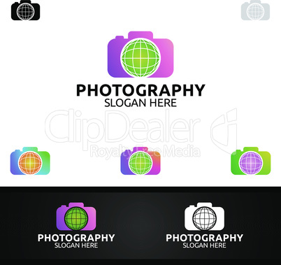 Abstract Camera Photography Logo Icon Vector Design Template