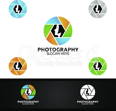 Fashion Camera Photography Logo Icon Vector Design Template