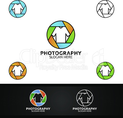 Fashion Camera Photography Logo Icon Vector Design Template