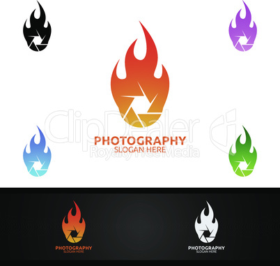 Fire Camera Photography Logo