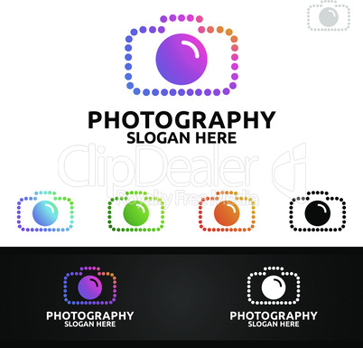 Abstract Dot Camera Photography Logo