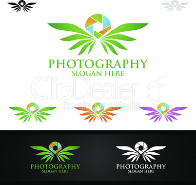 Fly Wing Camera Photography Logo