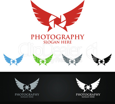 Fly Wing Camera Photography Logo