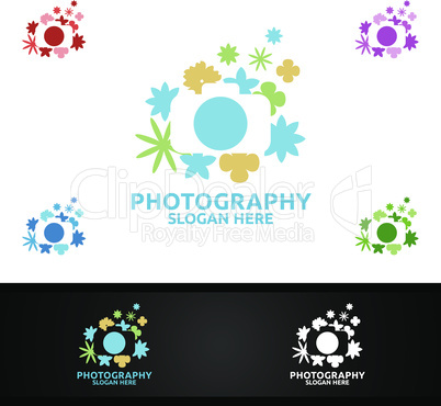 Flower Camera Photography Logo