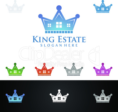 Real estate Vector Logo Design, Abstract Building and Home with line shape represented unique, strong and modern Real estate Logo Design