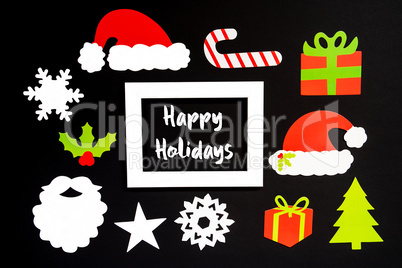 Frame, Christmas Decoration Accessories, Text Happy Holidays