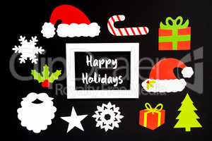 Frame, Christmas Decoration Accessories, Text Happy Holidays