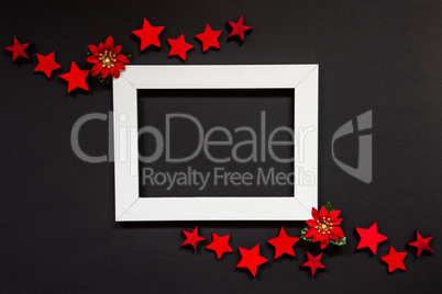 Frame, Red Winter Rose, Star, Copy Space