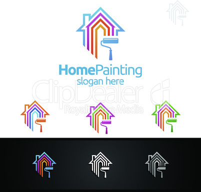 Home Painting Vector Logo Design