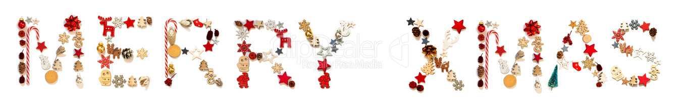 Colorful Christmas Decoration Letter Building Word Merry Xmas