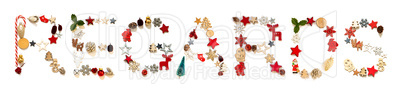 Colorful Christmas Decoration Letter Building Word Regards