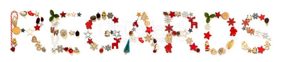 Colorful Christmas Decoration Letter Building Word Regards