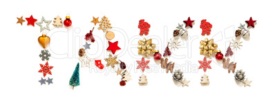 Colorful Christmas Decoration Letter Building Tack Means Thank You