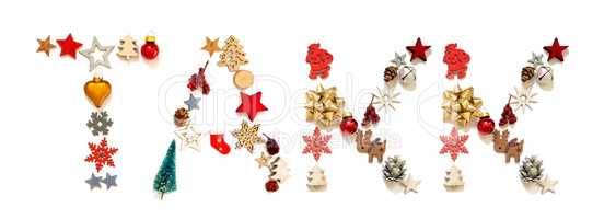 Colorful Christmas Decoration Letter Building Tack Means Thank You