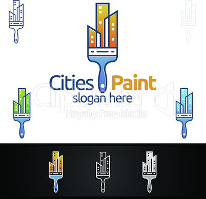 Home Painting Vector Logo Design