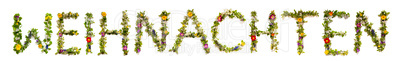 Flower And Blossom Letter Building Word Weihnachten Means Christmas