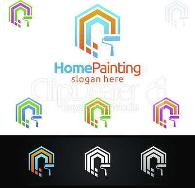 Home Painting Vector Logo Design