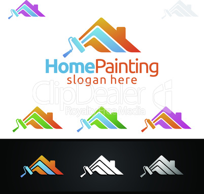 Home Painting Vector Logo Design