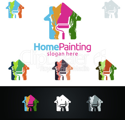 Home Painting Vector Logo Design