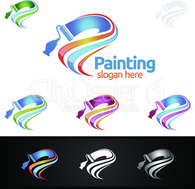 Home Painting Vector Logo Design