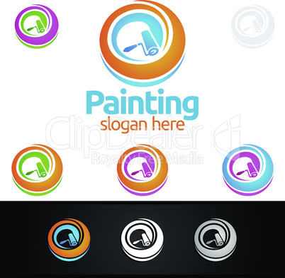 Home Painting Vector Logo Design