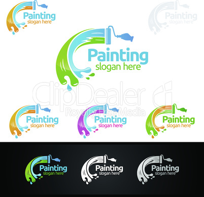 Home Painting Vector Logo Design