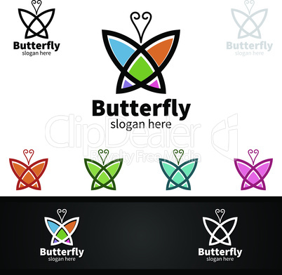 Butterfly Colors Logo Design