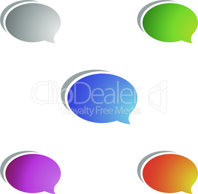 Chat Icon with Speech Bubble and Shadow, Set of Thought, Dream cloud. Talk Balloon. Quote box. Text information frame. Banner and badge concept