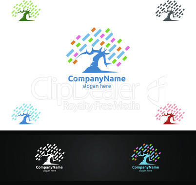 Tree Digital Agency Financial Services Insurance Business Investment Vector Logo Design