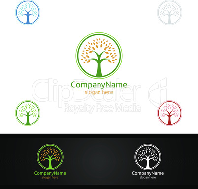 Tree Digital Agency Financial Services Insurance Business Investment Vector Logo Design