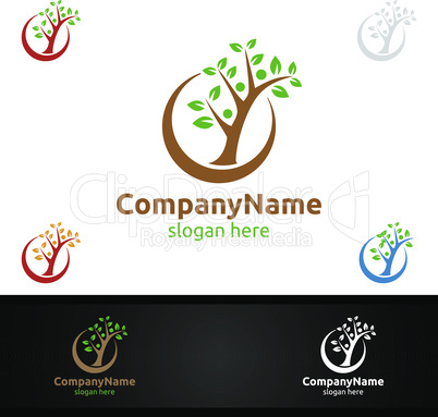 Tree Digital Agency Financial Services Insurance Business Investment Logo Design