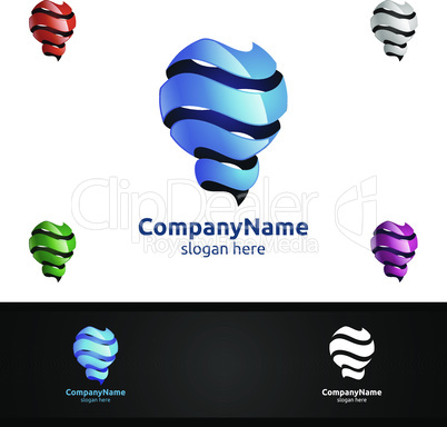 Bulb Logo with Modern Creative Idea Light Vector Designs Template