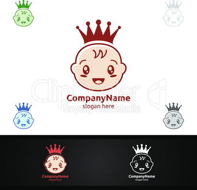 Cute Baby Smile Vector Logo Design