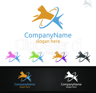 Cat Vector Logo for Pet Shop, Veterinary, or Dog Lover Concept