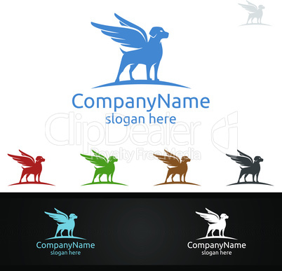 Hero Dog Vector Logo for Pet Shop, Veterinary, or Dog Lover Concept