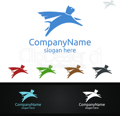 Hero Cat Vector Logo for Pet Shop, Veterinary, or Dog Lover Concept