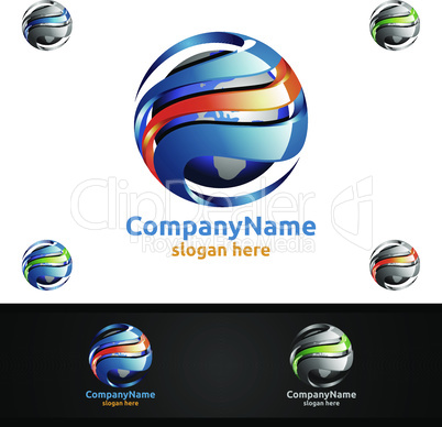 Global Logo for Modern Technology World Sphere Concept Design
