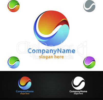 Global Logo for Modern Technology World Sphere Concept Design