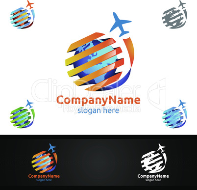 Travel and Tourism Logo for Hotel and Vacation Vector Illustration