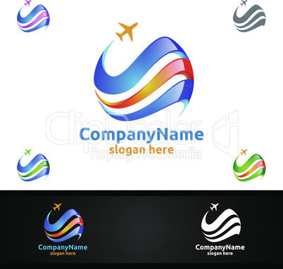 Travel and Tourism Logo for Hotel and Vacation Vector Illustration