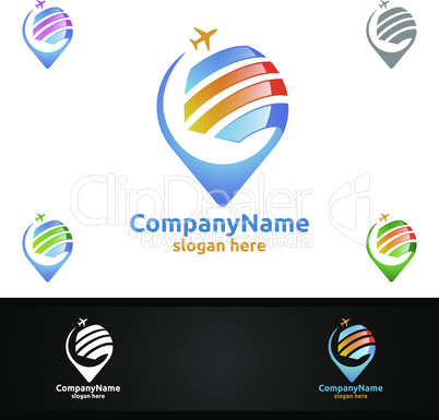 Travel and Tourism Logo for Hotel and Vacation Vector Illustration