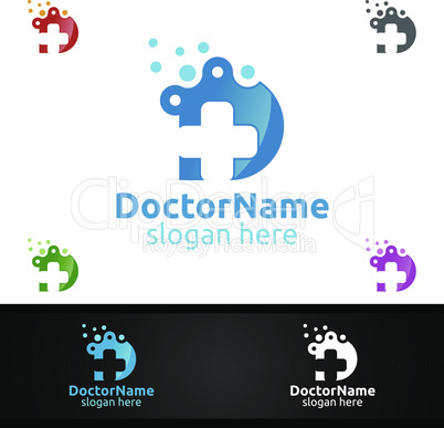 Doctor Cross Medical Hospital Logo for Emergency Clinic Drug store or Volunteers Concept