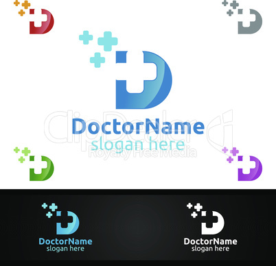 Doctor Cross Medical Hospital Logo for Emergency Clinic Drug store or Volunteers Concept