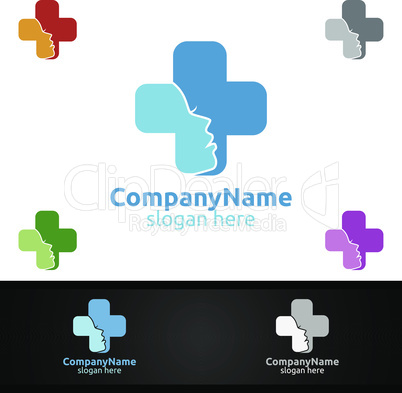 Beauty Cross Medical Hospital Logo for Emergency Clinic Drug store or Volunteers Concept